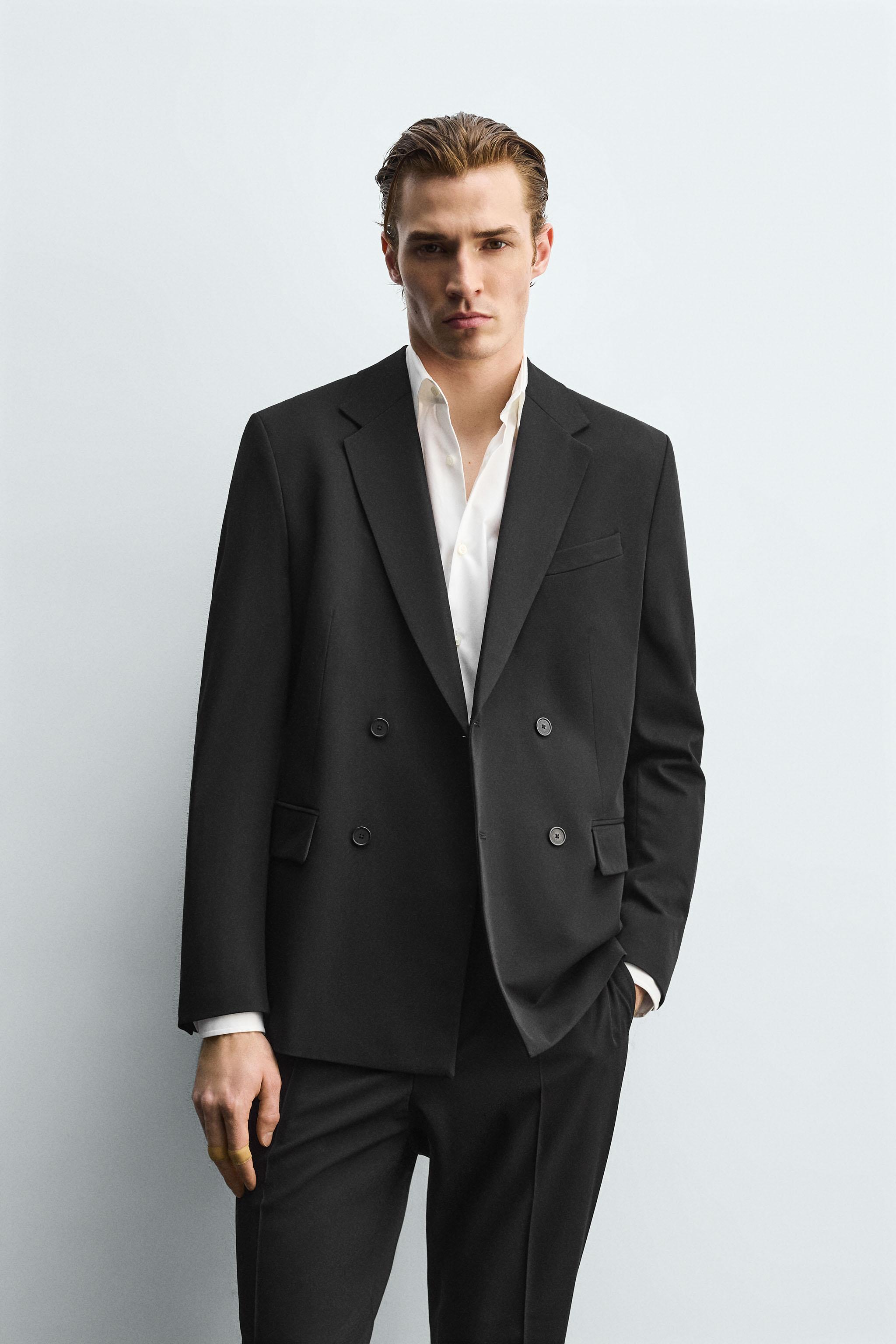 DOUBLE BREASTED COMFORT SUIT JACKET